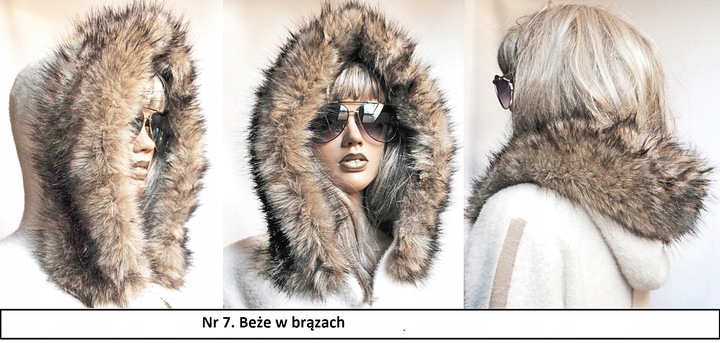 Futrzane OBSZYCIE do KAPTURA KOŁNIERZ SZALIK