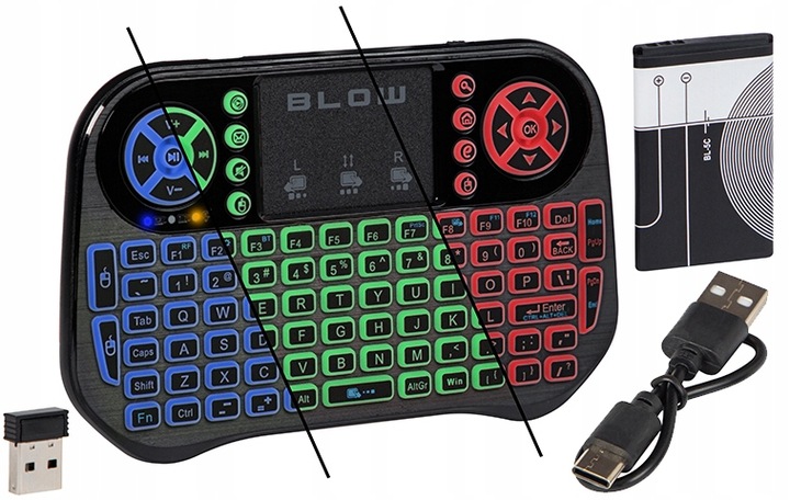 MINI klawiatura bezprzewodowa LED USB 2.4Ghz TouchPad SMART TV ANDROID PC