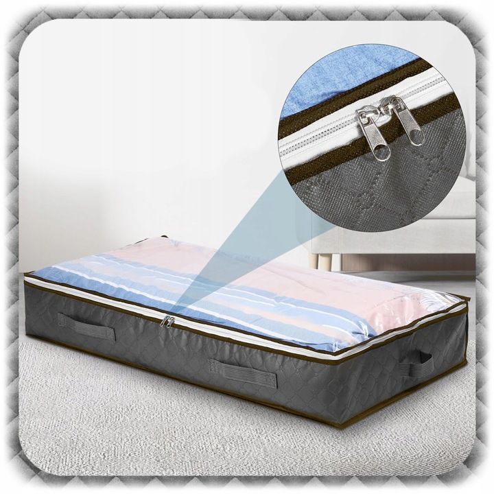 2x ORGANIZER NA POŚCIEL KOŁDRĘ Pojemnik Pokrowiec Ubrania pod Łóżko