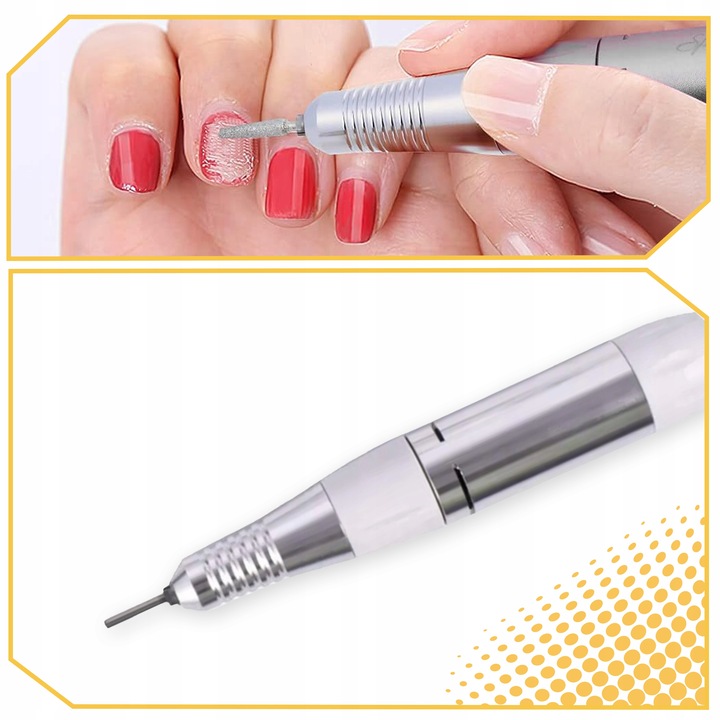 FREZARKA DO PAZNOKCI MANICURE PEDICURE PROFESJONALNA ZESTAW FREZÓW MOC 65W