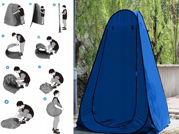 NAMIOT PLAŻOWY PRZEBIERALNIA NA PRYSZNIC TOALETA WC PRZENOŚNY KEMPINGOWY