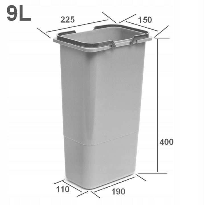 Zestaw sortownik kosz na śmieci do szafki 40 cm 38L pojemniki na