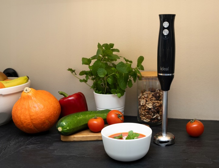 BLENDER WIELOFUNKCYJNY RĘCZNY ROZDRABNIACZ MOCNY 800W CZARNY Ideal