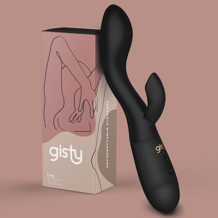 Wibrator damski Gisty Lisa z masażerem łechtaczki króliczek ładowany