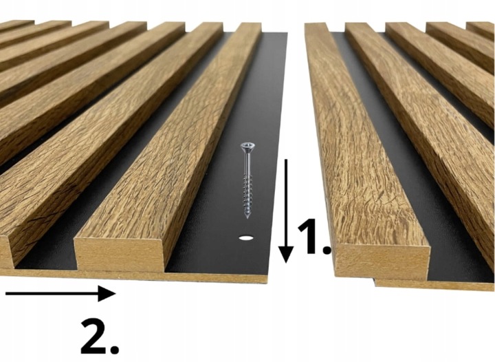 LAMELE ŚCIENNE DĄB WOTAN NA PŁYCIE 515x2750mm