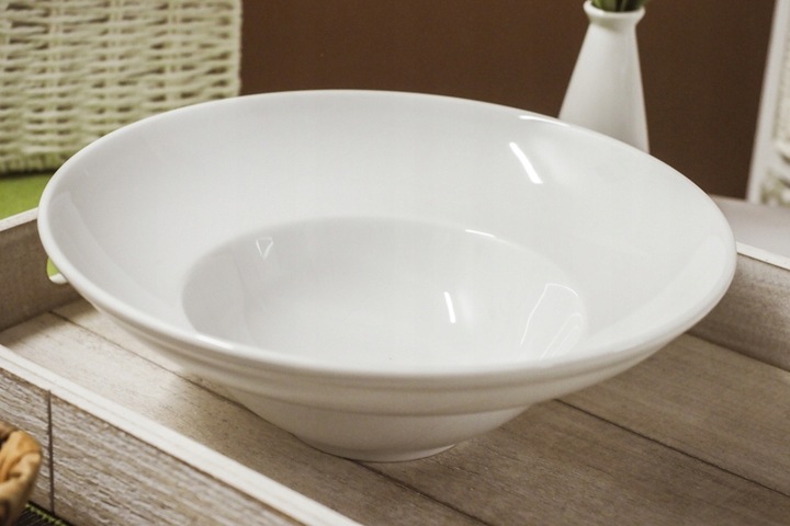 LUBIANA KASZUB/HEL Talerz Obiadowy Głęboki Do Makaronu Pasty 26 cm Biały