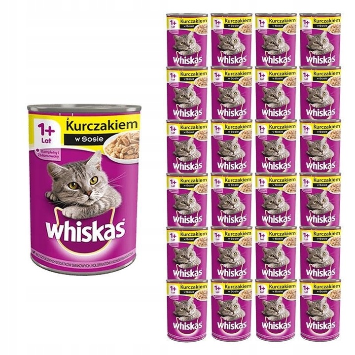 WHISKAS Kurczak 24x400g Puszka karma dla kotów