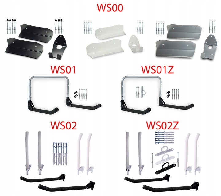 WIESZAK ŚCIENNY NA ROWER ROWERY NARTY UCHWYT WS01