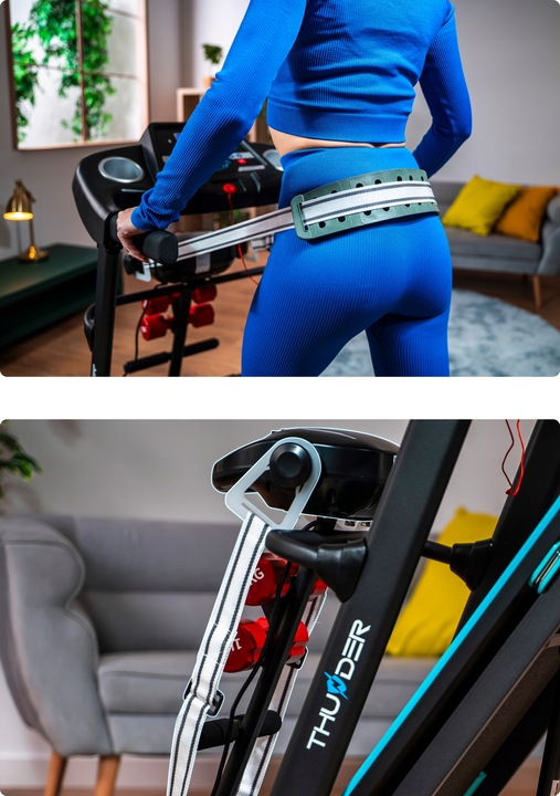 Bieżnia elektryczna domowa treningowa 140kg masażer amortyzacja aplikacja