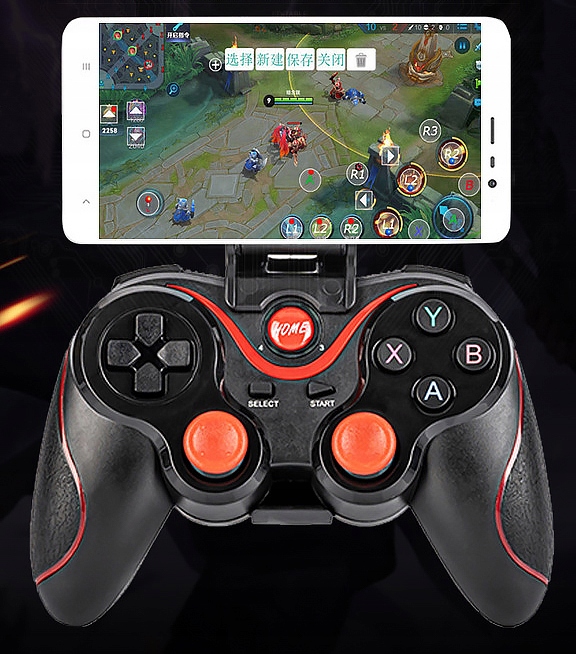 BEZPRZEWODOWY GAMEPAD PAD DO TELEFONU ANDROID iOS PC KONTROLER Z UCHWYTEM