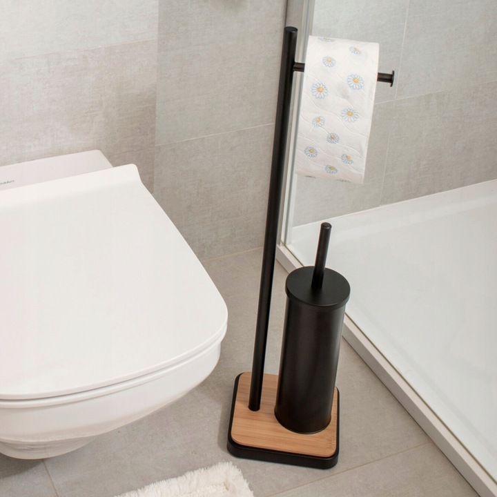 Zestaw łazienkowy KOSZ NA ŚMIECI stojak NA PAPIER TOALETOWY szczotka DO WC