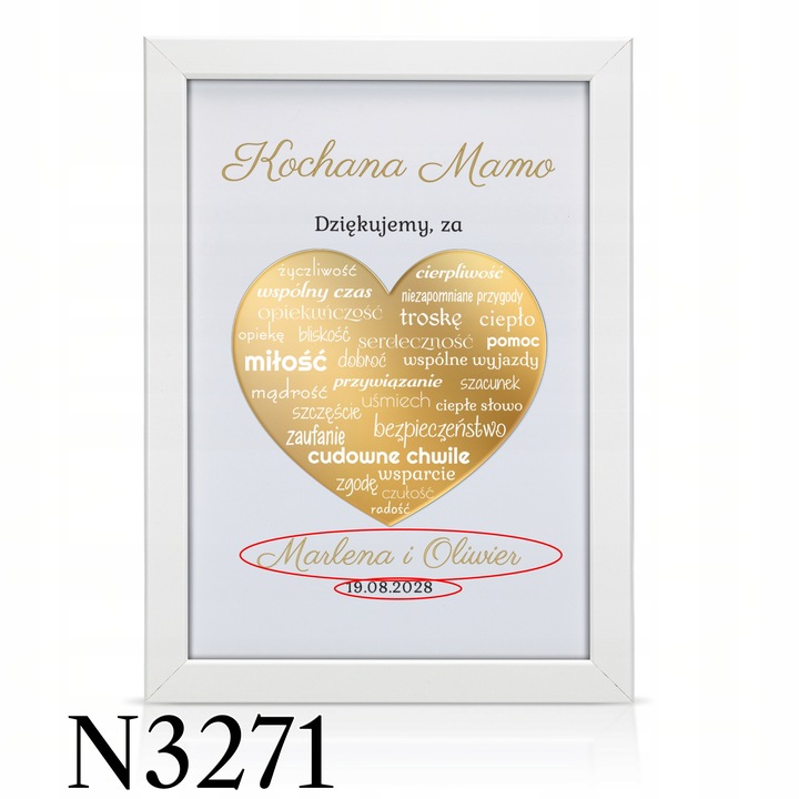 ŚLUBNE PODZIĘKOWANIA DLA RODZICÓW MAMY TATY OBRAZ RAMKA PLAKAT ŚLUB 3D