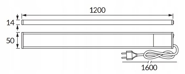 LAMPA OPRAWA LINIOWA PODSZAFKOWA LED 20W 120CM