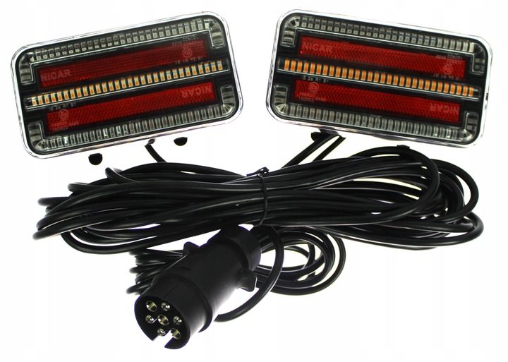 LAMPY TYLNE LED DIODOWE NA MAGNES PRZYCZEPY 7,5m