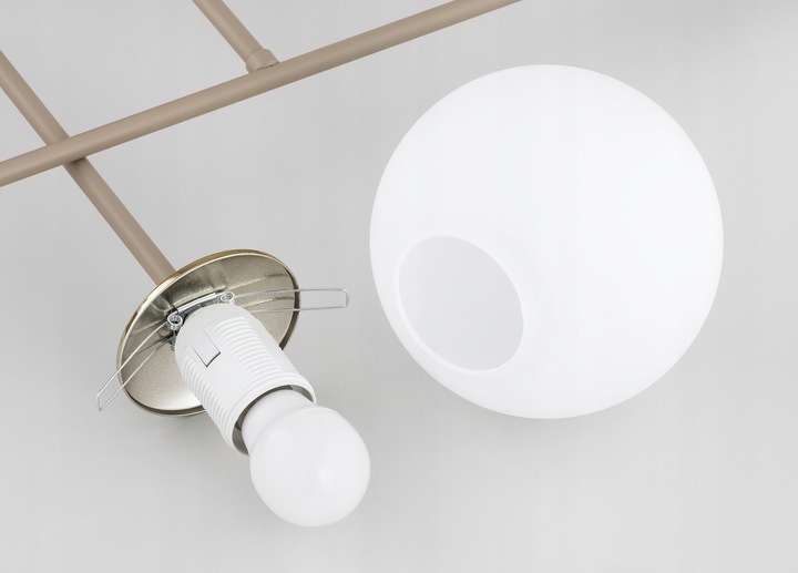 Lampa Sufitowa Wisząca Żyrandol Plafon Ecru Beż Cosmo