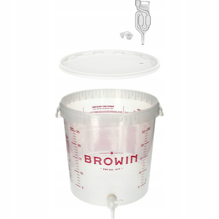 Pojemnik fermentacyjny 30l wiadro z kranem i rurką kątową FERMENTATOR