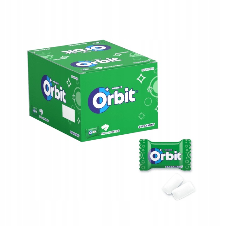Guma mini ORBIT Spearmint 2 drażetki x 100 szt