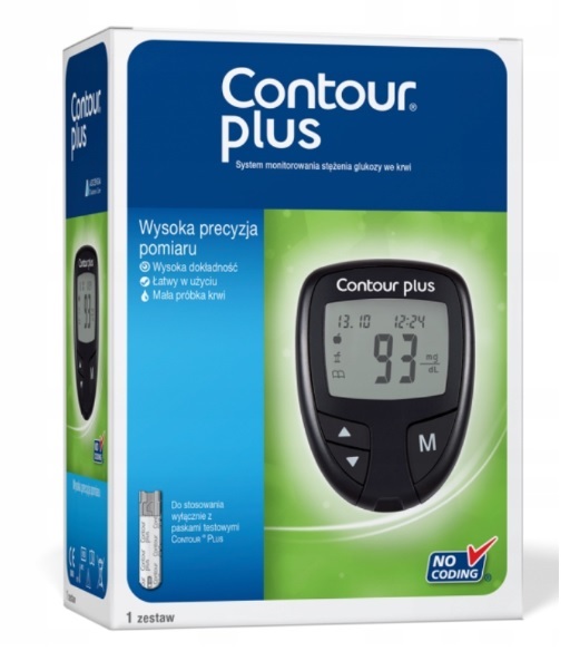 Glukometr Contour PLUS mg/dl Nowy DUŻY ZESTAW gwarancja dystrybucja PL