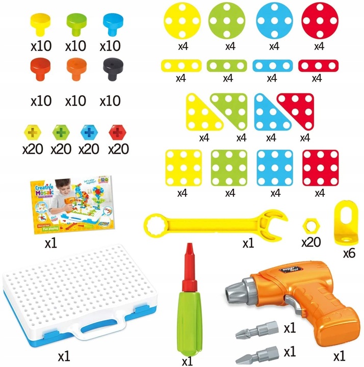 KLOCKI KONSTRUKCYJNE WKRĘTARKA ŚRUBKI WIERTARKA