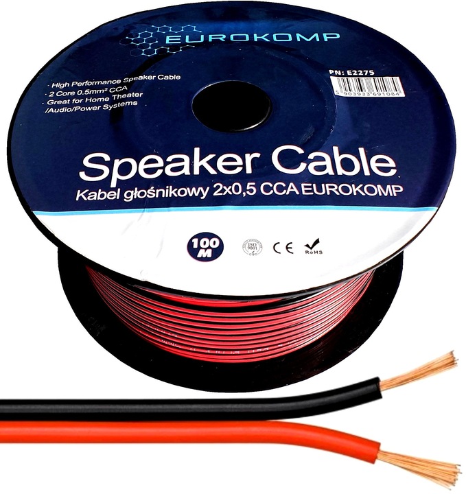 PROFESJONALNY KABEL PRZEWÓD GŁOŚNIKOWY 2x0,5mm CCA HQ