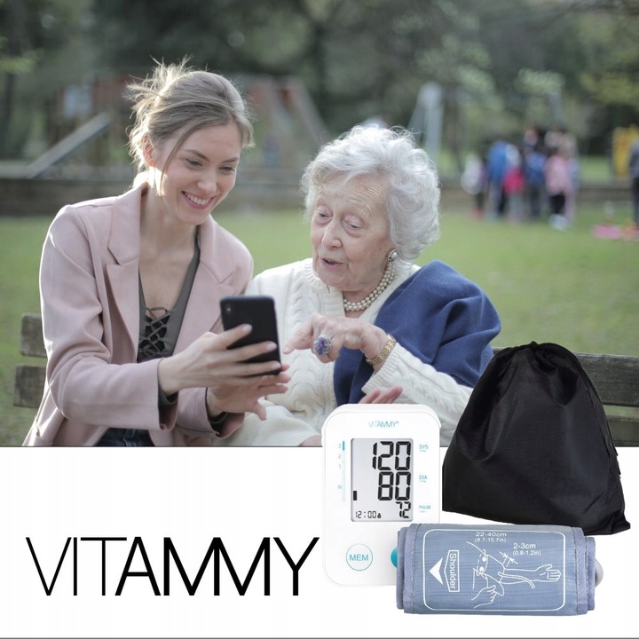 CIŚNIENIOMIERZ NARAMIENNY VITAMMY USB ARYTMIA ETUI RĘKAW 22-40CM CERTYFIKAT