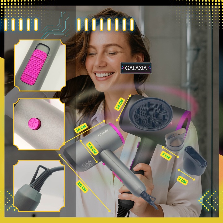 SUSZARKA DO WŁOSÓW Z JONIZACJĄ DYFUZOREM Jonizacja PROFESJONALNA MOCNA