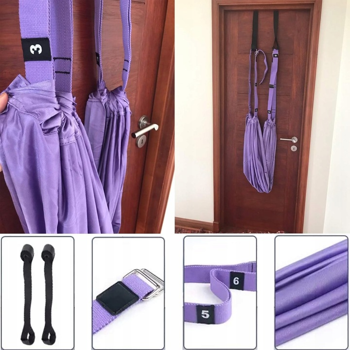 HAMAK CHUSTA DO ROZCIĄGANIA STRETCHING JOGA HUŚTAWKA ĆWICZENIA JOGI