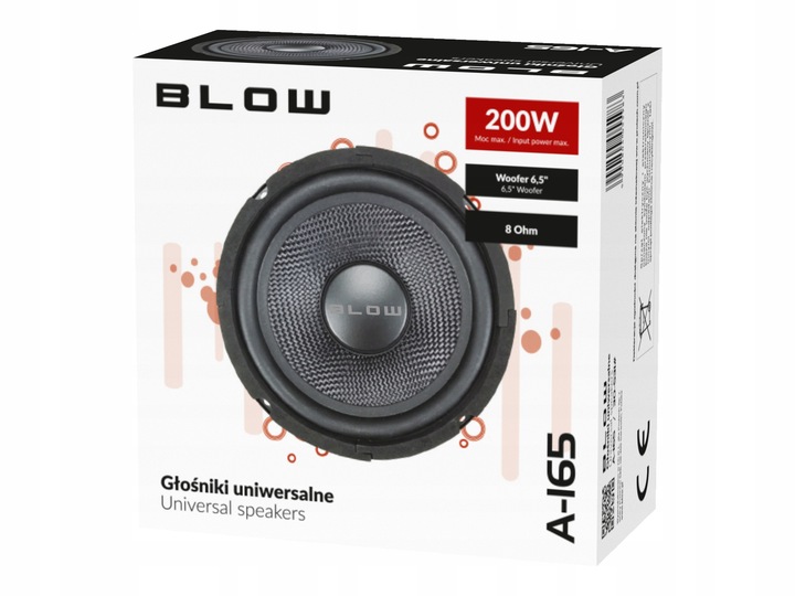 GŁOŚNIK BASOWY WOOFER 200W 165mm NISKOTONOWY JEDNODROŻNY GDN16 8 OHM