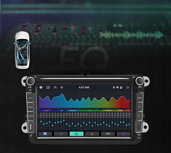 RADIO ANDROID 2DIN 4+64 GB 8 CALI VW PASSAT B6 B7 GOLF 5 V 6 VI SKODA