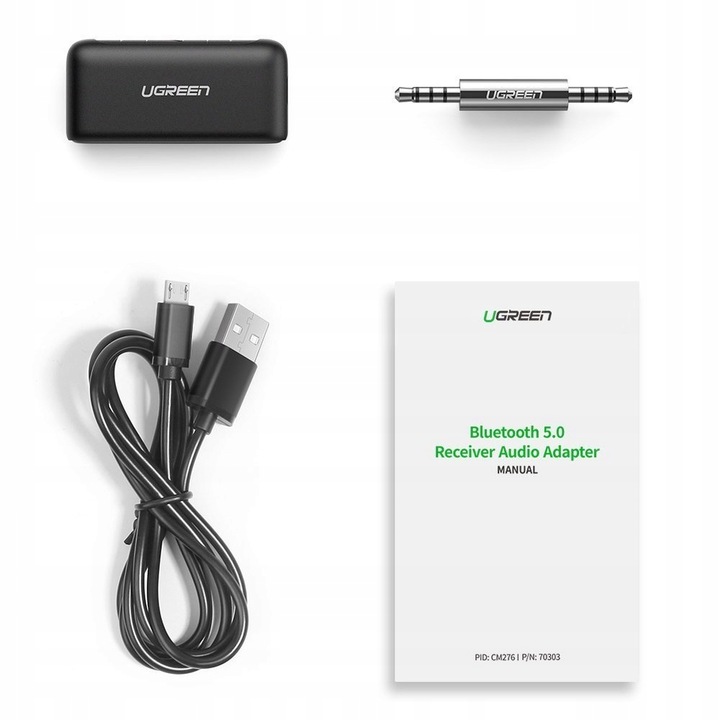 UGREEN ADAPTER ODBIORNIK TRANSMITER AUDIO AUX MINIJACK 3,5MM BLUETOOTH