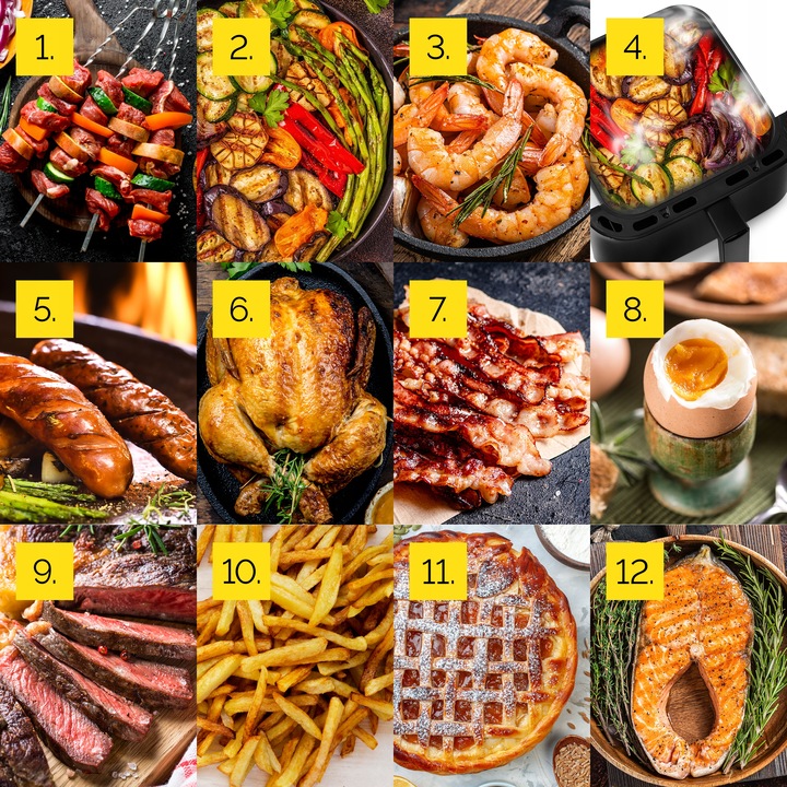 Frytkownica beztłuszczowa 6,5L Air Fryer Yoer 1700W +Duże okno 12 programów