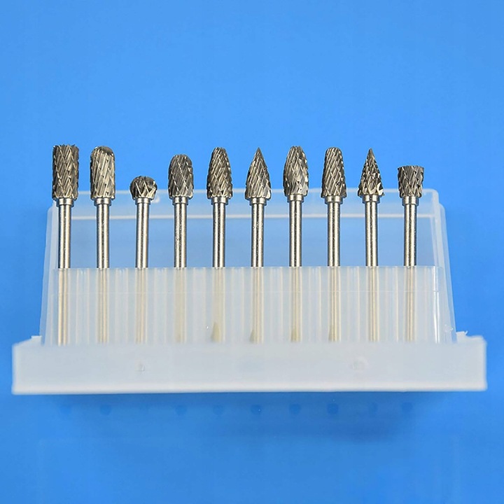 FREZY TRZPIENIOWE DO METALU 10SZT Z WĘGLIK WOLFRAMU Z WĘGLIKA