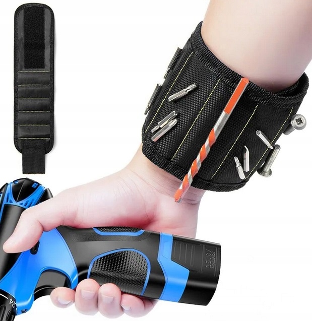 Magnetyczna opaska narzędziowa na rękę nadgarstek śruby przybornik