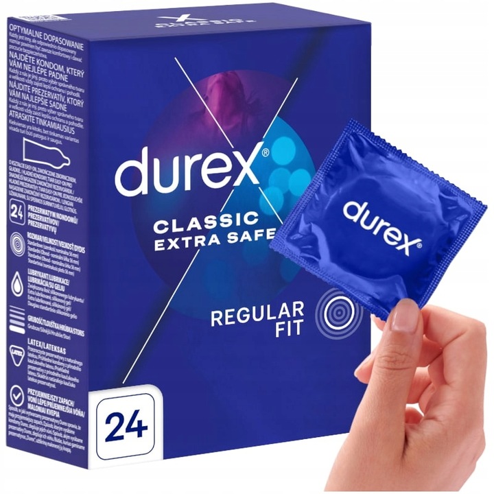 Durex Extra Safe prezerwatywy super mocne dodatkowo nawilżane 24 szt.