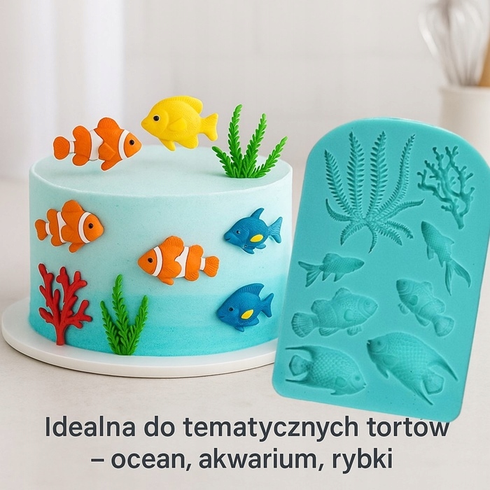 Forma silikonowa do masy cukrowej AKWARIUM Rybki