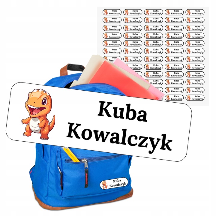 Naklejki Imienne Na Ubrania TERMO NAPRASOWANKI Imienniki METKI Zestaw 60szt