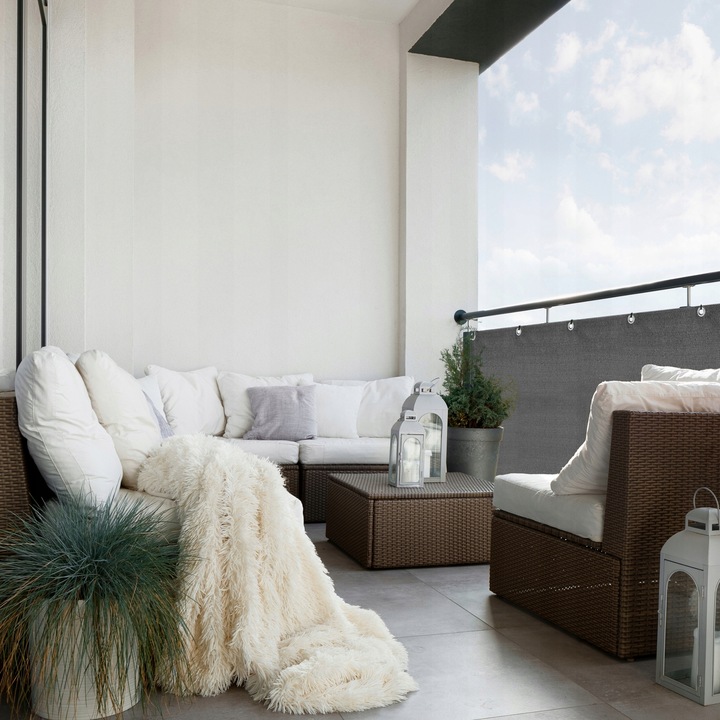 OSŁONA NA BALKON NA TARAS PŁOT MATA BALKONOWA 1x7m SOLIDNA +MOCOWANIE