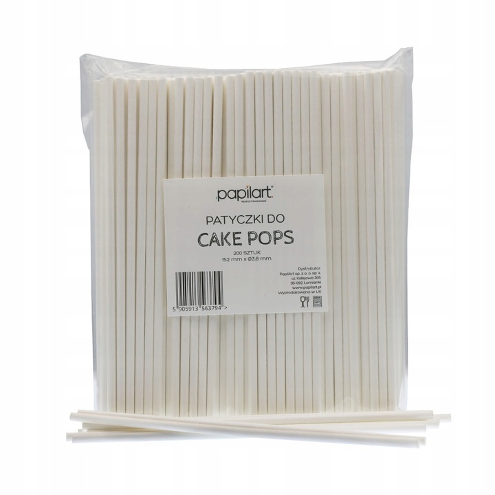 Patyczki do lizaków Cake Pops 3,8 x 152 mm - 200 szt.