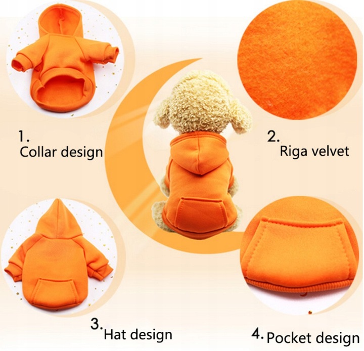 UBRANIE DLA PSA KOTA BLUZA Z KAPTUREM RÓŻOWA XS