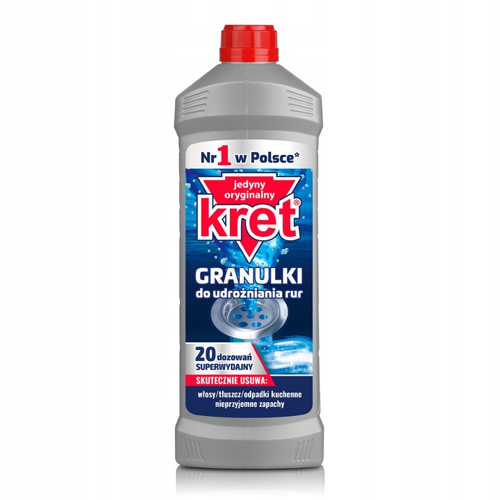 KRET Granulki do Udrożniania Rur Syfonów 3x800g