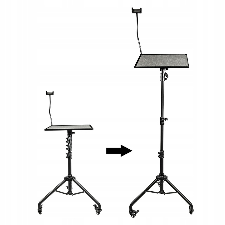 STATYW STOJAK UCHWYT PODSTAWKA do PROJEKTORA LAPTOPA REGULOWANY NA KÓŁKACH