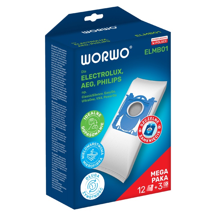 FILTR HEPA + 12x WORKI DO ELECTROLUX PHILIPS ELEKTROLUX