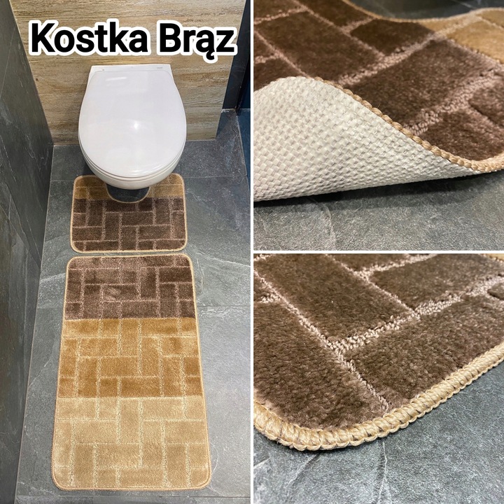 Komplet 2-częściowy dywanik łazienkowy podgumowany szybkoschnący mix wzorów