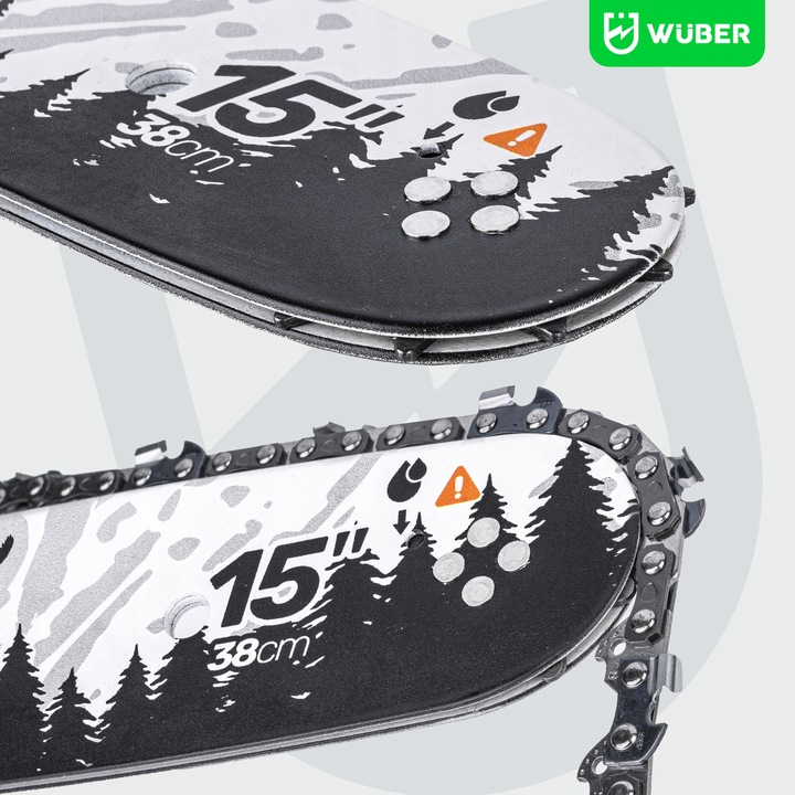 PROWADNICA DO PIŁY SPALINOWEJ PILARKI 15" 38CM + 2X ŁAŃCUCH 0.325"