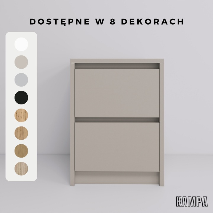 Praktyczna Szafka Nocna KASZMIR 2 szuflady stolik nocny loft