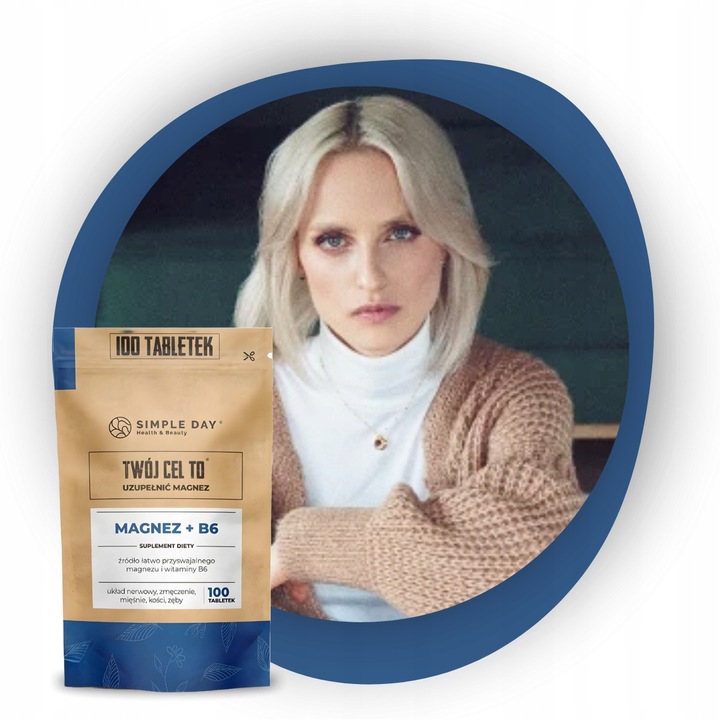 MAGNEZ CYTRYNIAN WITAMINA B6 NA STRES ZMĘCZENIE I SKURCZE 100 TABLETEK