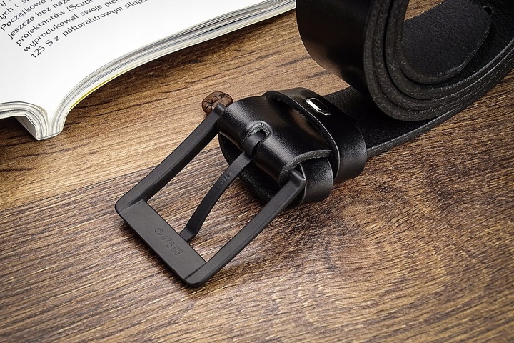 PASEK MĘSKI GRACIO CZARNA KLAMRA KLASYK Skórzany