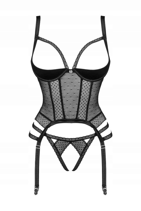 Obsessive Gorset i stringi Lanelia czarny XS/S