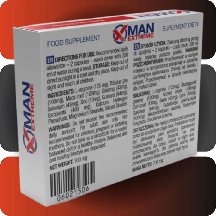 Tabletki na potencje erekcje wzwód MAN-EXTREME x10 kapsułek