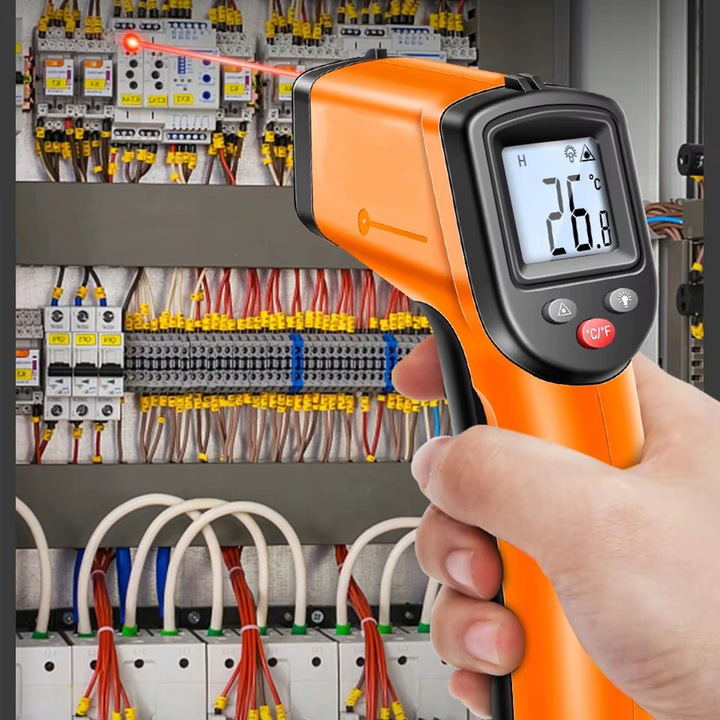 MIERNIK PIROMETR LASEROWY TEMPERATURY TERMOMETR BEZDOTYKOWY -50 +550 WH550